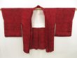 Photo5: 5510T02z440 Vintage Japanese Kimono Silk HAORI Chrysanthemum Dark red (5)