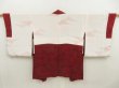 Photo6: 5510T02z440 Vintage Japanese Kimono Silk HAORI Chrysanthemum Dark red (6)