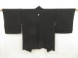 Photo1: 5510T03z580 Vintage Japanese Kimono Silk HAORI Flower Black (1)