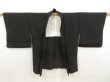 Photo6: 5510T03z580 Vintage Japanese Kimono Silk HAORI Flower Black (6)