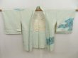 Photo5: 5510T04z550 Vintage Japanese Kimono Silk SHIBORI HAORI Flower Soft green (5)