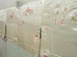 Photo7: 5510T04z550 Vintage Japanese Kimono Silk SHIBORI HAORI Flower Soft green (7)