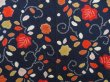 Photo3: 5510T05z610 Vintage Japanese Kimono Silk HAORI Maple Dark navy (3)