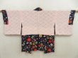 Photo6: 5510T05z610 Vintage Japanese Kimono Silk HAORI Maple Dark navy (6)