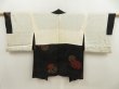 Photo7: 5510T06z530 Vintage Japanese Kimono Silk HAORI Peony Black (7)