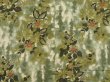 Photo3: 5510T07z610 Vintage Japanese Kimono Silk HAORI Flowers Olive green (3)