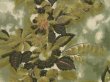 Photo4: 5510T07z610 Vintage Japanese Kimono Silk HAORI Flowers Olive green (4)