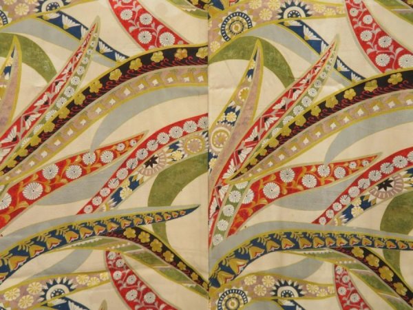 Photo3: 5510T08z530 Antique Japanese Kimono Silk HAORI  Light peach (3)