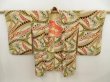 Photo6: 5510T08z530 Antique Japanese Kimono Silk HAORI  Light peach (6)