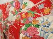 Photo2: 5510T13z1240 Vintage Japanese Kimono Crepe Silk FURISODE Peony Red (2)