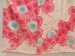 Photo6: 5511T01z890 Vintage Japanese Kimono Silk SHIBORI FURISODE Flower Red-Pink (6)