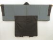 Photo6: 5511T07z370 Vintage Japanese Kimono Silk Men's HAORI  Dark brown (6)
