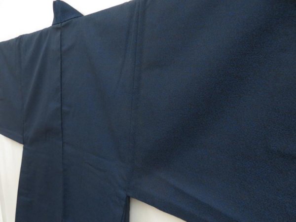 Photo2: 5511T10z690 Vintage Japanese Kimono Wool Men's HAORI  Navy (2)
