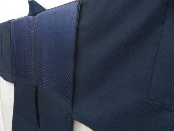 Photo5: 5511T10z690 Vintage Japanese Kimono Wool Men's HAORI  Navy (5)