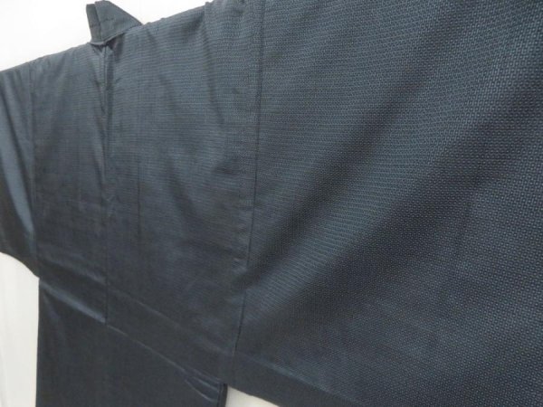 Photo2: 5511T11z530 Vintage Japanese Kimono Silk Men's OSHIMA HAORI Pine Navy-Gray (2)
