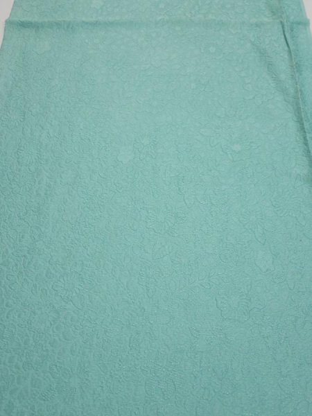 Photo1: 3C01z60  Japanese Kimono Silk  FABRIC Tsujigahana Blue-Green 44.1x14.6 (1)