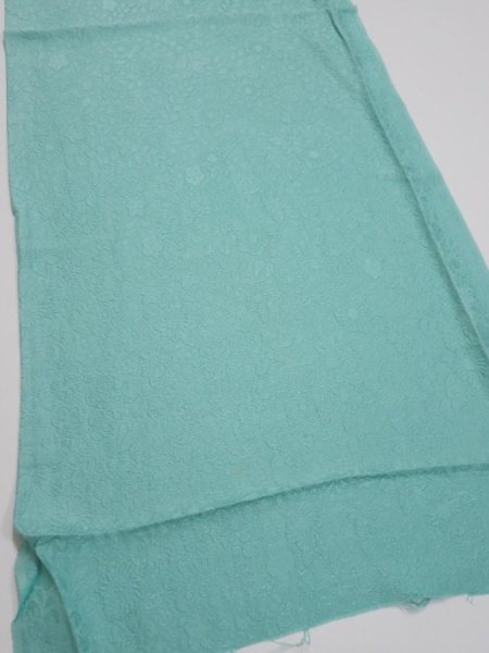 Photo2: 3C02z60  Japanese Kimono Silk  FABRIC Tsujigahana Blue-Green 44.1x14.6 (2)