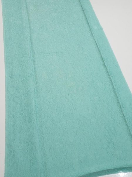 Photo2: 3C03z90  Japanese Kimono Silk  FABRIC Tsujigahana Blue-Green 70.1x14.6 (2)