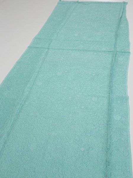 Photo3: 3C03z90  Japanese Kimono Silk  FABRIC Tsujigahana Blue-Green 70.1x14.6 (3)