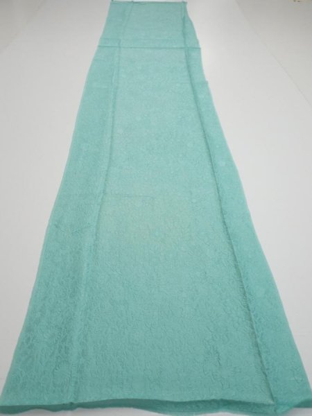 Photo5: 3C04z90  Japanese Kimono Silk  FABRIC Tsujigahana Blue-Green 70.1x14.4 (5)