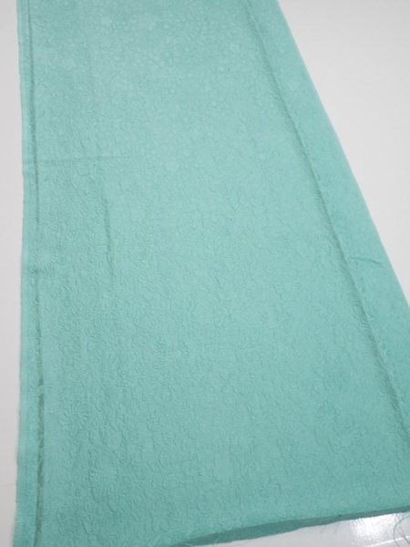 Photo2: 3C05z90  Japanese Kimono Silk  FABRIC Tsujigahana Blue-Green 67.7x14.4 (2)