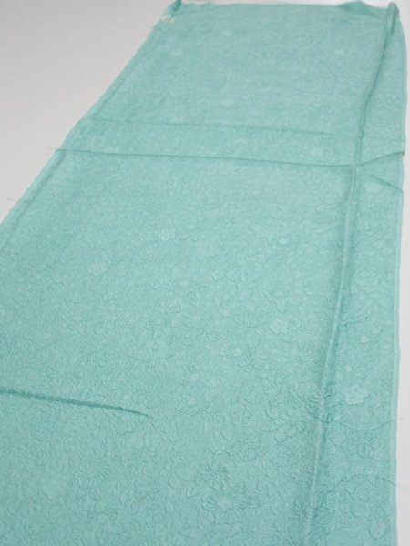 Photo3: 3C05z90  Japanese Kimono Silk  FABRIC Tsujigahana Blue-Green 67.7x14.4 (3)