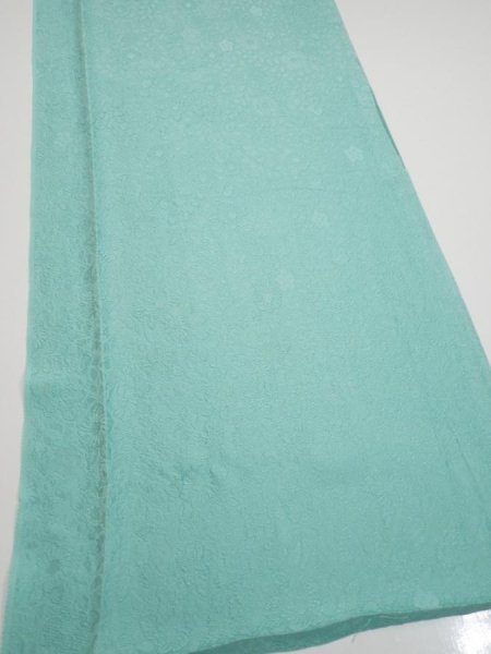 Photo2: 3C06z90  Japanese Kimono Silk  FABRIC Tsujigahana Blue-Green 67.7x14.6 (2)