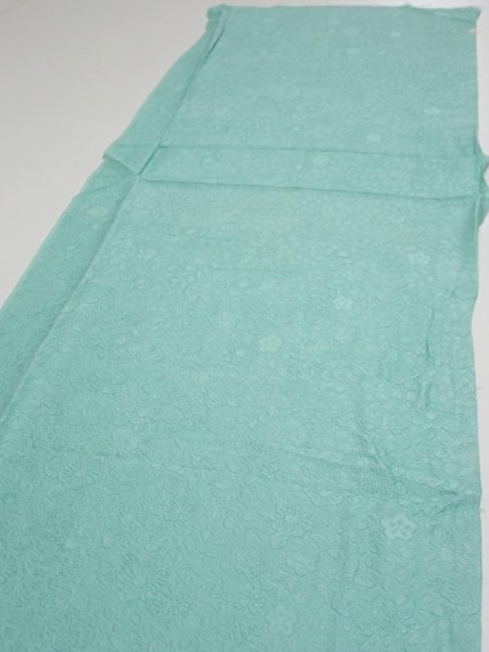 Photo3: 3C06z90  Japanese Kimono Silk  FABRIC Tsujigahana Blue-Green 67.7x14.6 (3)