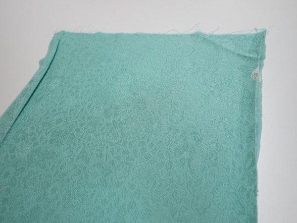 Photo6: 3C06z90  Japanese Kimono Silk  FABRIC Tsujigahana Blue-Green 67.7x14.6 (6)
