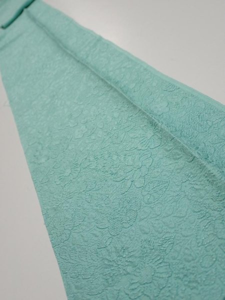 Photo1: 3C09z60  Japanese Kimono Silk  FABRIC Tsujigahana Blue-Green 86.6x6.7 (1)