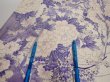 Photo7: 3C03z90  Japanese Kimono Silk  FABRIC Flowers Off-white 67.7x14.6 (7)