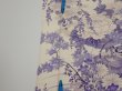 Photo7: 3C04z90  Japanese Kimono Silk  FABRIC Flowers Off-white 68.9x14.6 (7)