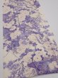 Photo2: 3C05z90  Japanese Kimono Silk  FABRIC Flowers Off-white 67.7x14.6 (2)