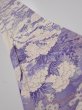 Photo1: 3C06z40  Japanese Kimono Silk  FABRIC Flowers Off-white 56.7x7.7 (1)