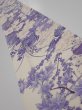 Photo1: 3C07z40  Japanese Kimono Silk  FABRIC Flowers Off-white 68.5x6.7 (1)