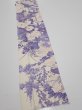 Photo2: 3C07z40  Japanese Kimono Silk  FABRIC Flowers Off-white 68.5x6.7 (2)