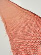 Photo1: 3C07z40  Japanese Kimono Silk  FABRIC Shibori Orange-Red 62.2x7.7 (1)