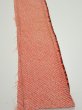 Photo2: 3C07z40  Japanese Kimono Silk  FABRIC Shibori Orange-Red 62.2x7.7 (2)
