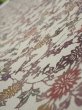Photo4: 3C08z50  Japanese Kimono Crepe Silk  FABRIC Flowers Gray 61.0x7.5 (4)