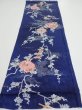 Photo5: 3C01z70  Japanese Kimono Silk  FABRIC Letter box Navy 44.9x14.8 (5)