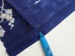 Photo6: 3C01z70  Japanese Kimono Silk  FABRIC Letter box Navy 44.9x14.8 (6)
