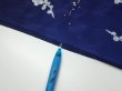 Photo9: 3C01z70  Japanese Kimono Silk  FABRIC Letter box Navy 44.9x14.8 (9)