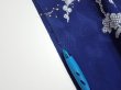 Photo10: 3C01z70  Japanese Kimono Silk  FABRIC Letter box Navy 44.9x14.8 (10)