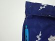 Photo11: 3C01z70  Japanese Kimono Silk  FABRIC Letter box Navy 44.9x14.8 (11)