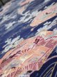 Photo4: 3C04z100  Japanese Kimono Silk  FABRIC Letter box Navy 70.1x14.8 (4)