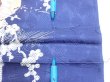 Photo9: 3C04z100  Japanese Kimono Silk  FABRIC Letter box Navy 70.1x14.8 (9)