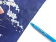 Photo7: 3C06z100  Japanese Kimono Silk  FABRIC Letter box Navy 70.1x14.8 (7)