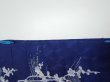Photo8: 3C06z100  Japanese Kimono Silk  FABRIC Letter box Navy 70.1x14.8 (8)