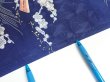 Photo7: 3C07z50  Japanese Kimono Silk  FABRIC Letter box Navy 61.0x7.3 (7)