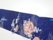 Photo9: 3C07z50  Japanese Kimono Silk  FABRIC Letter box Navy 61.0x7.3 (9)